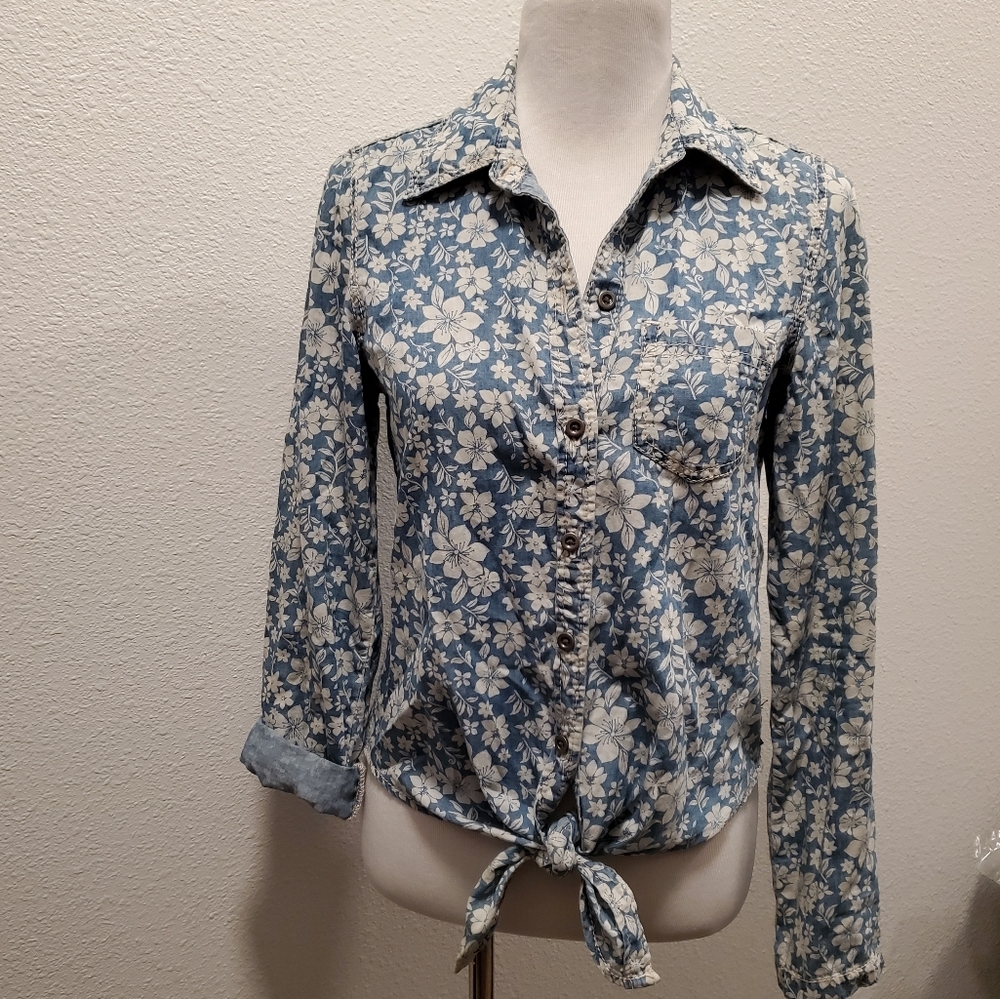 Flowered Seven7 Button Up